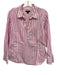 J.Crew Black Label Size M Pink & White Cotton Collar Button Down V Neck Top Pink & White / M
