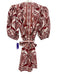 Farm Rio Size L Red, Pink & White Cotton Mock Collar Button Down Romper Red, Pink & White / L