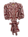 Farm Rio Size L Red, Pink & White Cotton Mock Collar Button Down Romper Red, Pink & White / L