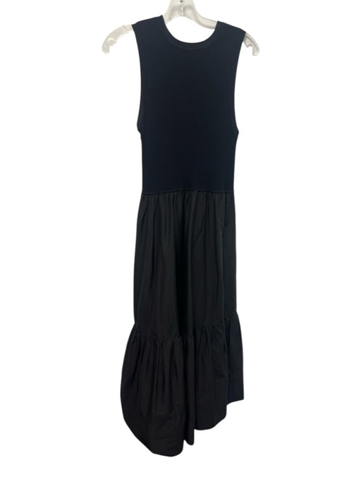 Tanya Taylor Size M Black Cotton Blend Crew Neck Sleeveless Elastic Top Dress Black / M