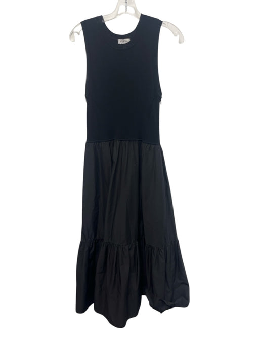 Tanya Taylor Size M Black Cotton Blend Crew Neck Sleeveless Elastic Top Dress Black / M