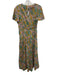 J.Crew w/ Liberty Fabrics Size 10 Yellow, Pink & Green Cotton V Neck Dress Yellow, Pink & Green / 10