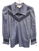 Pomander Place Size L Blue & Black Cotton Collar Neck Front Buttons Top Blue & Black / L