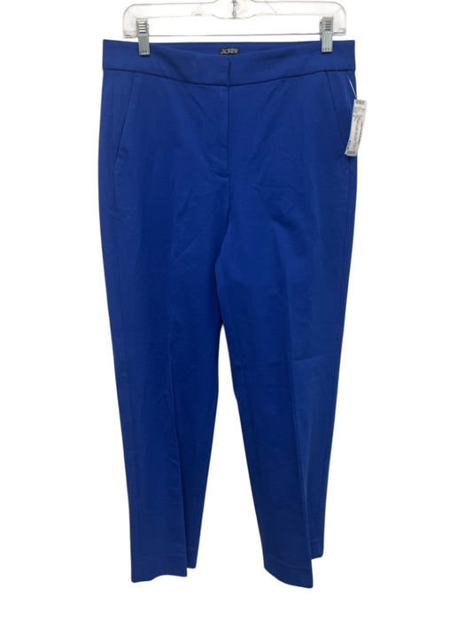 J. Crew Size 8 Cobalt Blue Cotton Zip & Hook Closure High Rise Straight Pants Cobalt Blue / 8