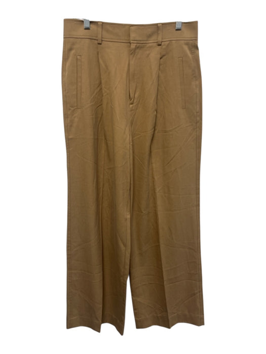 Everlane Size 8 Khaki Beige Lyocell & Cotton High Rise Pleated Zip & Hook Pants Khaki Beige / 8