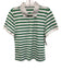 J. Crew Size M White & Green Polyester Blend Striped scallop trim Polo Top White & Green / M