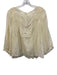 Max Studio Size S Cream White Cotton & Silk 3/4 Sleeve Half Button Top Cream White / S