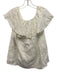 AYR Size M White Linen Ruffle Eyelet Lace Layered V Neck Top White / M