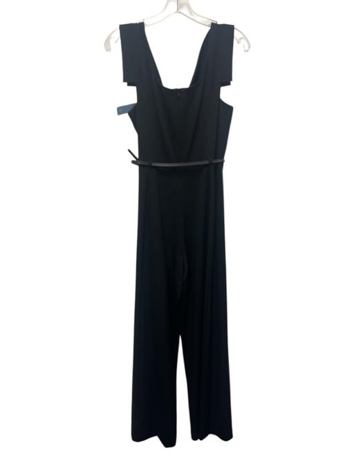 Black Halo Size 8 Black Polyester Blend Sleeveless Asymmetric Neckline Dress Black / 8