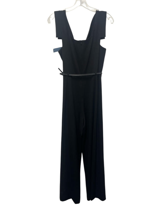 Black Halo Size 8 Black Polyester Blend Sleeveless Asymmetric Neckline Dress Black / 8