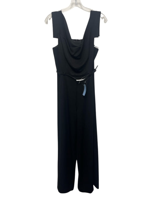 Black Halo Size 8 Black Polyester Blend Sleeveless Asymmetric Neckline Dress Black / 8