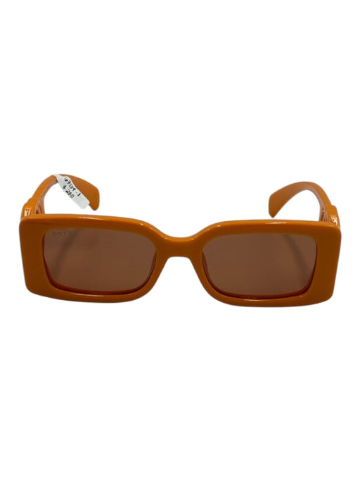 Gucci Orange Acetate Dark Tint Square frame Logo Sunglasses Orange