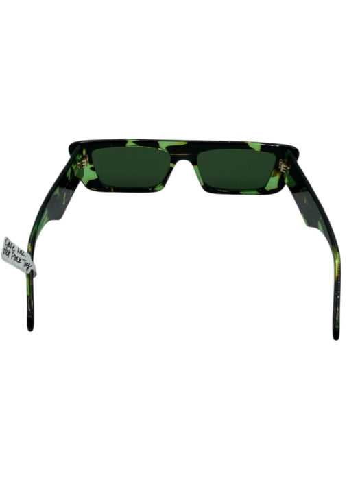 Gucci Green & Black Acetate Tortoise shell Mirrored Rectangle Sunglasses Green & Black