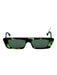 Gucci Green & Black Acetate Tortoise shell Mirrored Rectangle Sunglasses Green & Black