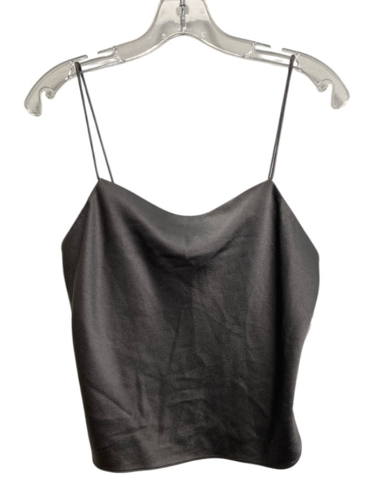 Alice + Olivia Size S Dark Gray Triacetate & Polyester Satin Feel Cowl neck Top Dark Gray / S