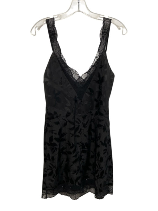 Zadig & Voltaire Size S Black Silk Lace Trim Sleeveless Beaded Detail Mini Dress Black / S
