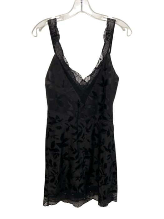 Zadig & Voltaire Size S Black Silk Lace Trim Sleeveless Beaded Detail Mini Dress Black / S