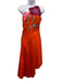 Anthropologie Size xs / 2 Orange, Green & Pink Cotton Blend Beaded Detail Dress Orange, Green & Pink / xs / 2