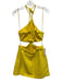 Alexis Size S Yellow Cotton & Polyester Textured Knit Cut Out Sides Dress Yellow / S