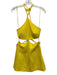 Alexis Size S Yellow Cotton & Polyester Textured Knit Cut Out Sides Dress Yellow / S