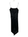 Cinq a Sept Size 0 Black Triacetate & Silk Spaghetti Strap Fringe Detail Dress Black / 0