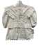 Moon River Size S White Cotton Blend Short Puff Sleeve Ruffle Tie Detail Top White / S