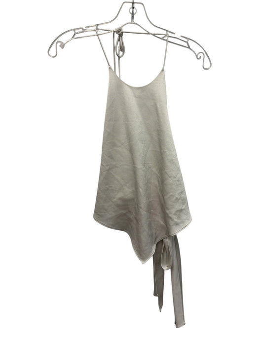 Alice + Olivia Size M White Triacetate & Polyester Satin Feel Halter Tie Top White / M