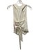 Karen Millen Size s / 4 White & Brown Viscose Blend Sleeveless Button Down Top White & Brown / s / 4