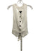 Karen Millen Size s / 4 White & Brown Viscose Blend Sleeveless Button Down Top White & Brown / s / 4