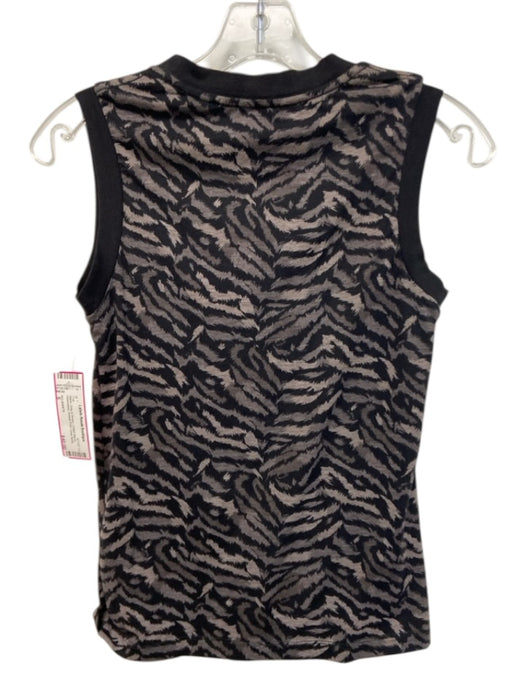 ALLSAINTS Size S Black, Gray & Brown Cotton Blend Sleeveless Animal Print Top Black, Gray & Brown / S