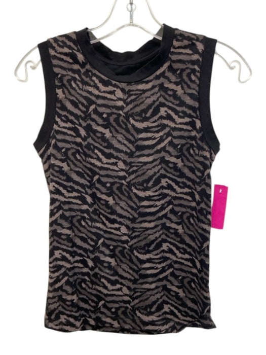 ALLSAINTS Size S Black, Gray & Brown Cotton Blend Sleeveless Animal Print Top Black, Gray & Brown / S