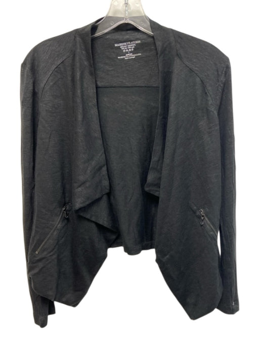 Majestic Filatures Size S / 1 Black Linen & Silk Heathered Shimmer Cardigan Black / S / 1
