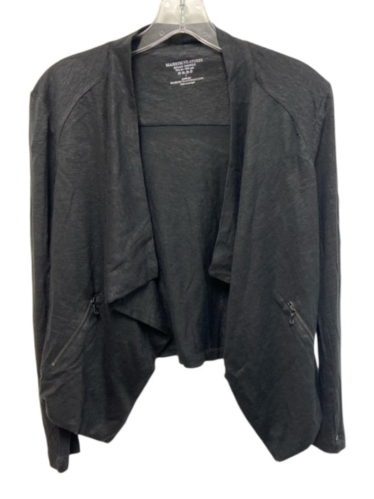 Majestic Filatures Size S / 1 Black Linen & Silk Heathered Shimmer Cardigan Black / S / 1