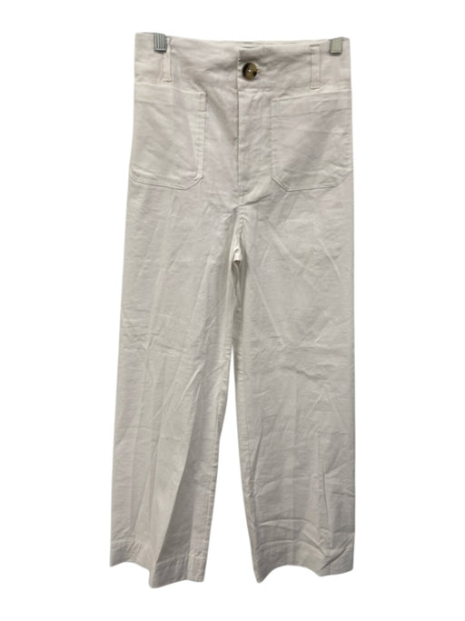 Maeve Size 26 tall White Viscose Blend Back Pleat Patch Pocket Wide Leg Pants White / 26 tall
