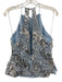 Karen Millen Size 4 Blue Polyester Blend Sleeveless Back Zip & Clasps Sequin Top Blue / 4