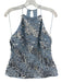 Karen Millen Size 4 Blue Polyester Blend Sleeveless Back Zip & Clasps Sequin Top Blue / 4