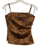 Rebecca Minkoff Size 2 Leopard Print Cotton Blend gathered side Sleeveless Top Leopard Print / 2