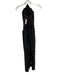 Karen Millen Size xs / 2 Black Cotton Embroidered Flowers Beaded Cut Outs Dress Black / xs / 2