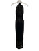 Karen Millen Size xs / 2 Black Cotton Embroidered Flowers Beaded Cut Outs Dress Black / xs / 2