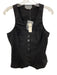 Anthropologie Size XS Black Viscose Blend Button Up Pleats Sleeveless Vest Top Black / XS