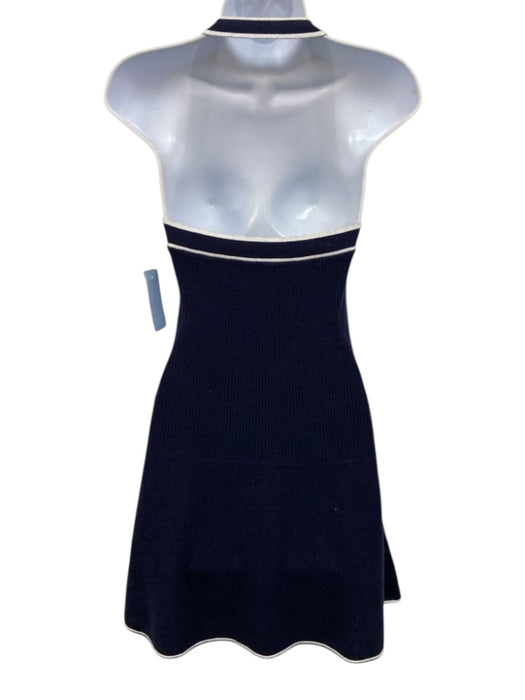 Daily Practice Size XS Navy & white Cotton Blend Ribbed Halter Mini Dress Navy & white / XS