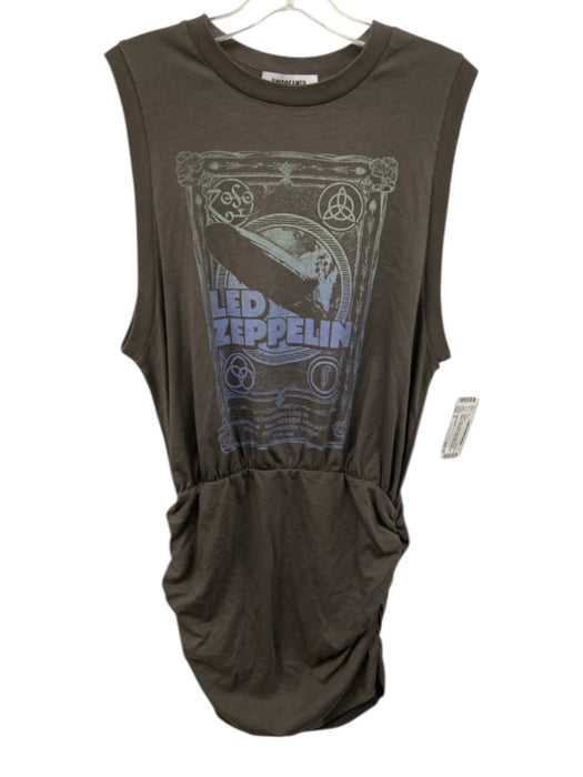 Daydreamer Size S Grey Cotton Sleeveless Cinch Waist Gathhered at hips Dress Grey / S
