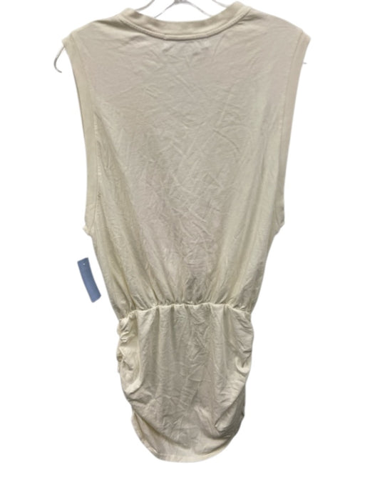 Daydreamer Size S Cream Cotton Sleeveless Cinch Waist Gathered at hips Dress Cream / S