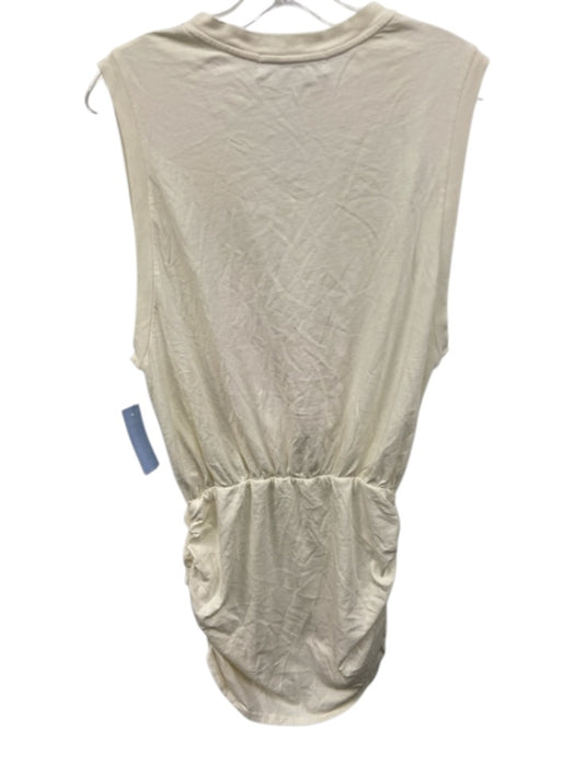 Daydreamer Size S Cream Cotton Sleeveless Cinch Waist Gathered at hips Dress Cream / S