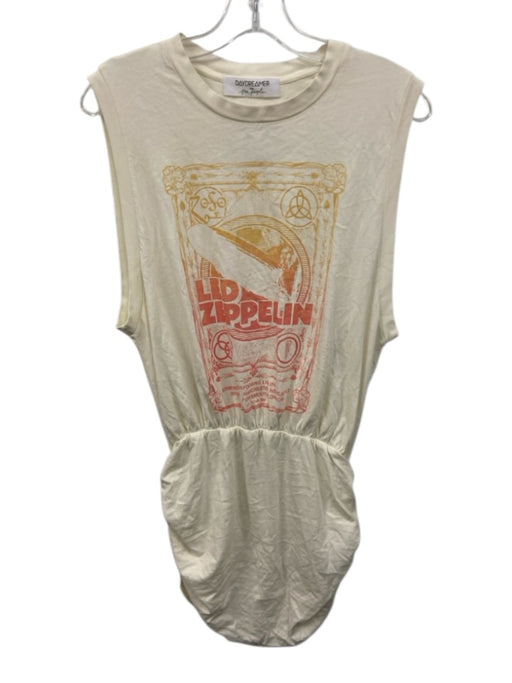 Daydreamer Size S Cream Cotton Sleeveless Cinch Waist Gathered at hips Dress Cream / S