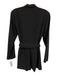 Amanda Uprichard Size S Black Polyester Long Sleeve Tie Waist Zip Romper Black / S