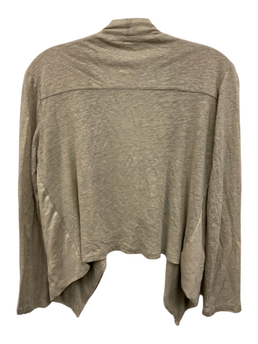 Majestic Filatures Size 1 Beige Linen & Silk Long Sleeve Zip Pocket Cardigan Beige / 1
