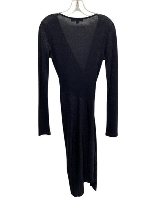 ALLSAINTS Size S Midnight Navy Viscose & Polyester Shimmer Long Sleeve Dress Midnight Navy / S