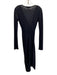 ALLSAINTS Size S Midnight Navy Viscose & Polyester Shimmer Long Sleeve Dress Midnight Navy / S
