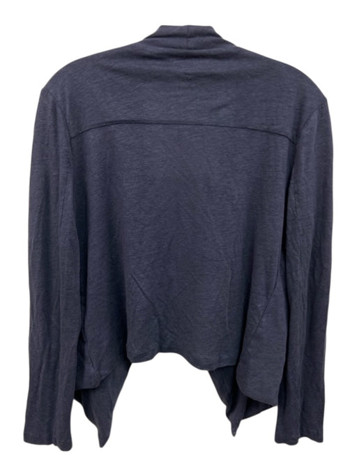 Majestic Filatures Size 1 Blue Linen & Silk Long Sleeve Zip Pocket Cardigan Blue / 1
